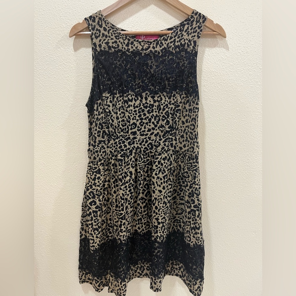 Kids/teen leopard and lace dress